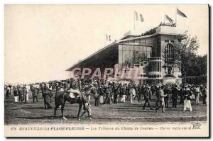Old Postcard Horse Riding Equestrian grandstand Deauville racecourse