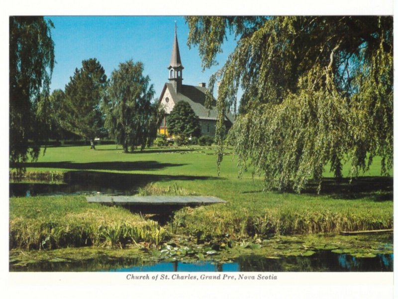 Church Of St. Charles, Grand Pre, Nova Scotia, Chrome Postcard