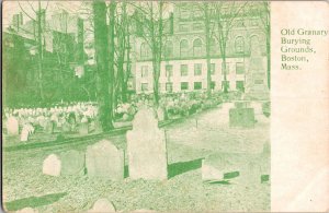 Old Granary Burying Grounds, Boston MA, Undivided Back Vintage Postcard L73