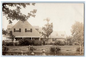 c1910s Walter Tutts Residence View Weathervane Barnstable MA RPPC Photo Postcard 