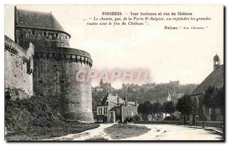 Old Postcard Tour Surienne Fougeres and Chateau St.