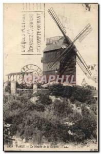 Postcard Old Windmill Paris Moulin de la Galette