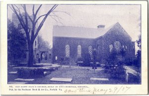 Old Saint Paul's Church, Norfolk VA c1907 Undivided Back Vintage Postcard E17