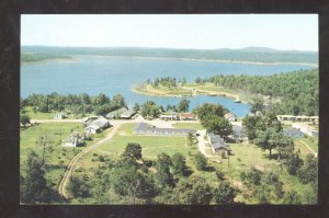 HARRISON ARKANSAS BULL SHOALS LAKE DAM BIRDSEYE VIEW VINTAGE POSTCARD