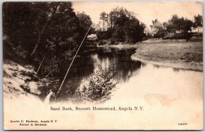 1909 Sand Bank Bennett Homestead Angola New York NY Antique Posted Postcard