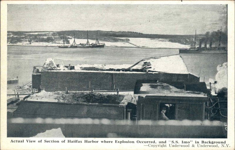 Halifax Nova Scotia SS Imo Ship Disaster Explosion c1917 Postcard #1