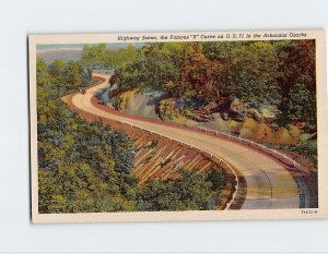 Postcard Highway Scene, the Famous S Curve on U. S. 71 in the Ozarks, Arkansas