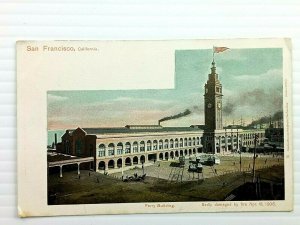 Vintage Postcard 1920's Ferry Building Badly Damaged Fire 1906 San Francisco CA