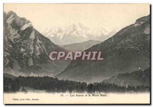 Old Postcard Les Aravis and Mont Blanc