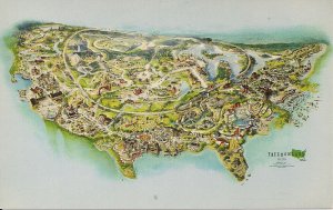 AMUSEMENT PARK, Freedomland, Bronx NY, NYC, 1964, Map of Park on US Map