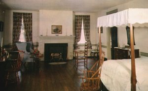 Fredericksburg Virginia, Bed Room In Home Of Mary Washington, Vintage Postcard