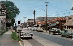 Clinton Connecticut CT Classic 1950s Cars Street Scene Vintage Postcard