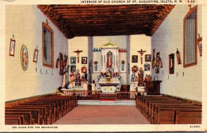 New Mexico Isleta Interior Of Old Church Of St Augustine 1944 Curteich