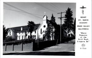 RPPC GRASS VALLEY, CA  MOUNT ST MARY'S ACADEMY c1940s Frasher Postcard