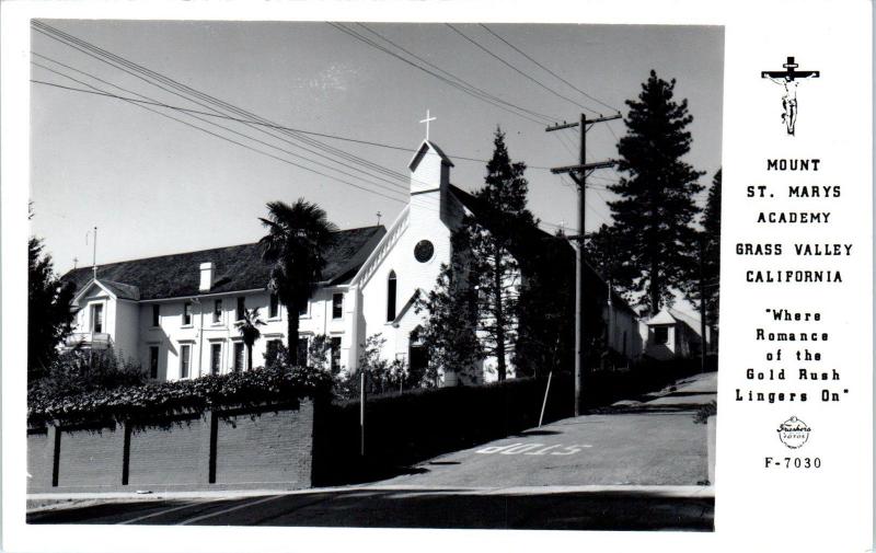 RPPC GRASS VALLEY, CA  MOUNT ST MARY'S ACADEMY c1940s Frasher Postcard