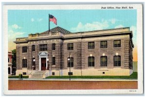 c1940's Post Office Building Stairs Door Entrance Pine Bluff Arkansas Postcard