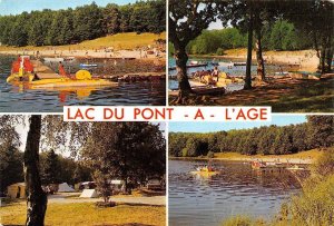 Lauriere, France  LAC DU PONT-A-L'AGE  Camping~Boats~Dock~Swimming  4X6 Postcard