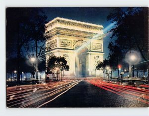 Postcard Paris en flânant L'Arc de Triomphe illuminé, Paris, France