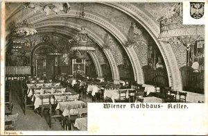 Wiener Ratbbaus Reller Germany Historic Dining Room BW Postcard 