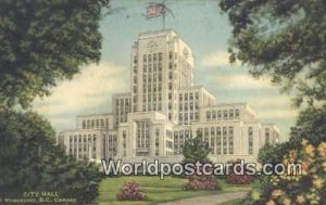 City Hall Vancouver British Columbia, Canada Postal Used Unknown 