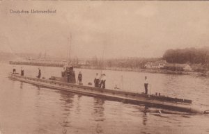 German WWI Submarine Postcard Undersea Boat 1928 Postmark