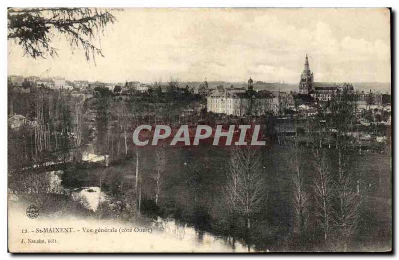 Saint Maixent Old Postcard General view