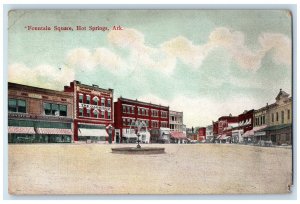 1912 The Garrison Fountain Square Hot Springs Arkansas AR Antique Postcard