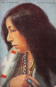 A PUEBLO BELLE Native Americana Indian Woman c1910s H.H. Tammen Vintage Postcard