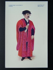 Cambridge University Robes DOCTOR OF MEDICINE - Old Postcard by G.D.O.