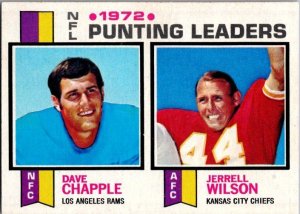 1973 Toops Football Card '72 Punt Leaders Dave Chapple Jerrell Wilson sk...