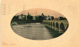 Postcard 1908 Hand Tinted View of Flour Milling District, Minneapolis, MN.  W5