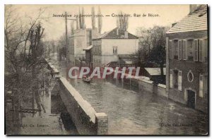 Old Postcard Flood January 29, 1910 Courbevoie Street Becon