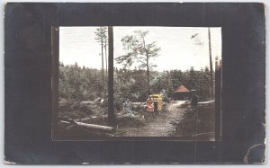 Vintage 1935 Austria Forest Scene Postcard with Handwriting and Stamp