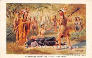 Pocahontas saving the life of John Smith Indian Unused 