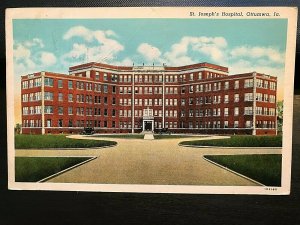 Vintage Postcard 1940 St. Joseph's Hospital Ottumwa Iowa (IA)