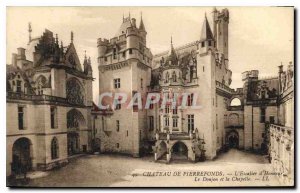 Old Postcard Chateau de Pierrefonds The Honor of the Dungeon Staircase and Ch...