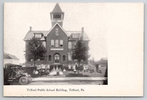 Telford PA School Building And Railroad Station Pennsylvania c1907 Postcard N25