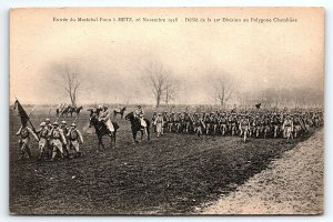 c1918 WWI ENTRANCE MARSHAL FOCH METZ 39 DIVISION NOV 16 1918 POSTCARD P1591