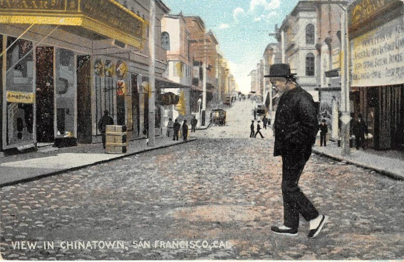 San Francisco, California CHINATOWN Street Scene 1910s Newman Vintage Postcard