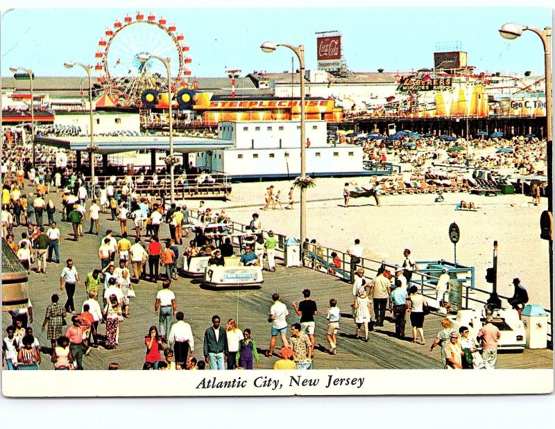 VINTAGE CONTINENTAL SIZE POSTCARD 1960S ATLANTIC CITY NEW JERSEY