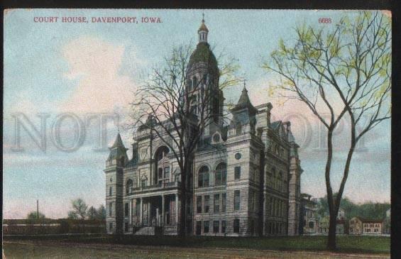 100716 USA Court house Davenport Iowa Vintage PC