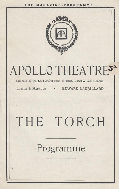 The Torch Upper Class Drama Olga Frank Lindo Apollo London Theatre Programme