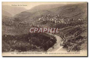 Old Postcard Mouthier-Haute-Pierre Vue Generale with the cherry blossoms