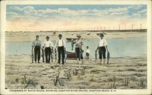 Hampton Beach NH Fishing Fishermen Showing Catch c1920 Postcard