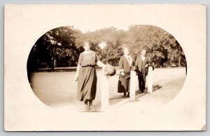 RPPC Kansas Family Photo At Wichita Park 1924 Masked Postcard T24