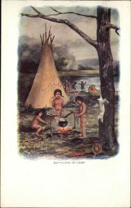 INDIGENOUS CULTURE Cupid in Camp Indian Children No. 210 HH TAMMEN Postcard