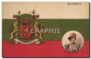 Postcard Old Woman Bulgaria Bulgaria Flag Lion