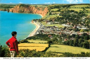 UK England Devon Sidmouth from Salcombe Hill coast