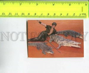 481869 USSR 1983 circus crocodile trainer Valery Kuzmin old Pocket CALENDAR