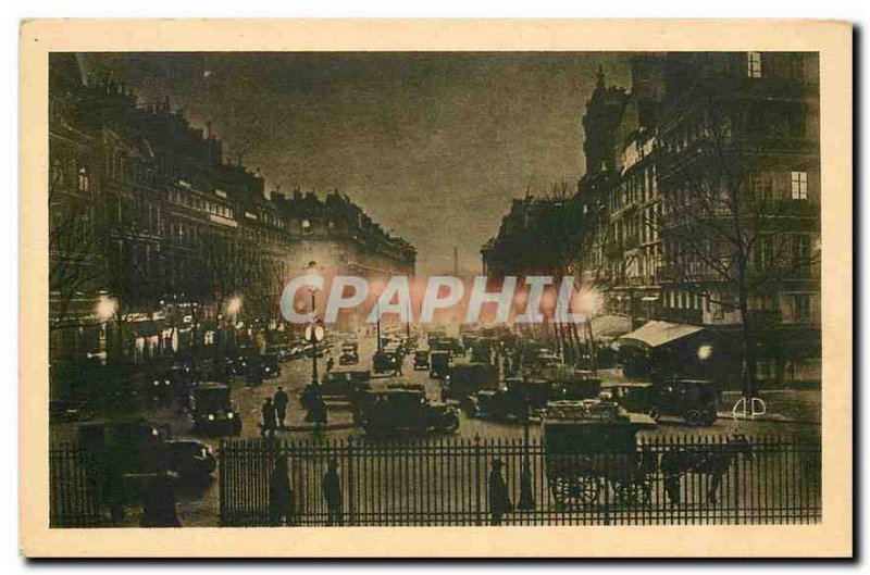 Old Postcard Paris la Nuit Rue Royale